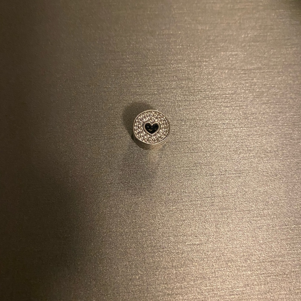 Pandora pave and heart anniversary charm